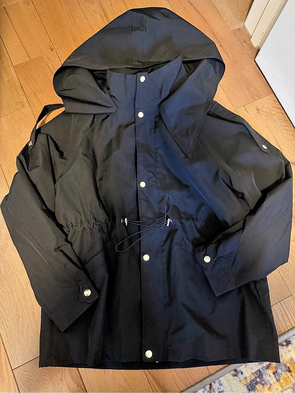 Black Hooded rain Jacket